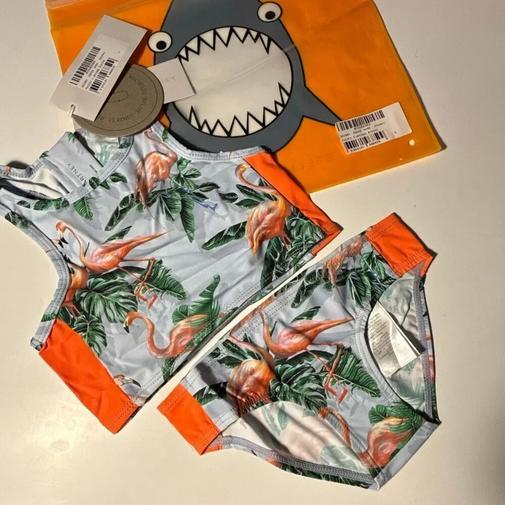 Stella McCartney Kids' two-piece flamingo print swimsuit  Size 4